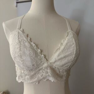 Aerie White Lace Bralette – Size L